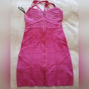 Bebe bandage pink dress
